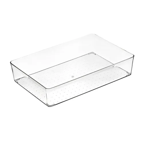 Drawer Storage Trays Durable Transparent Plastic Drawer Storage Divid Box for Kitchen Large Square Box
