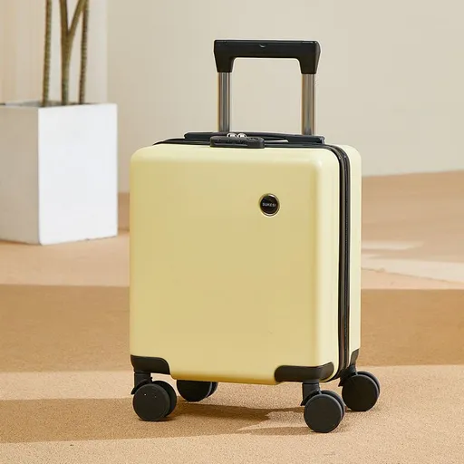 Yellow 16 Inch Lightweight Carry-on Luggage for heights under 1.6m - Underseat & Overhead Cabin Hardside Suitcase