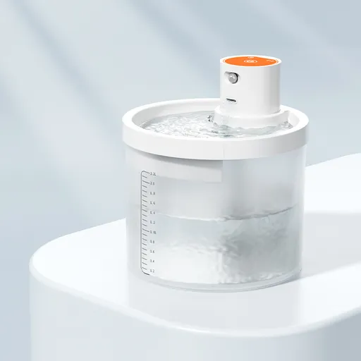 Orange Wireless Automatic Pet Water Fountain - 2.2L Motion Sensor Dispenser