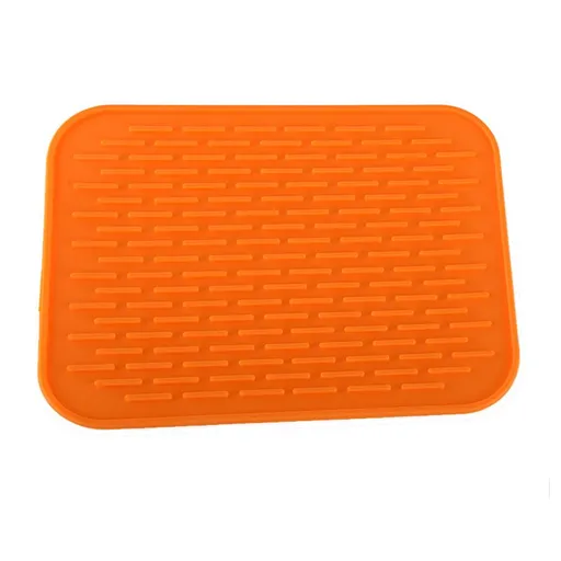 Silicone Table Mat Square Drain Heat Insulation Yipin Orange