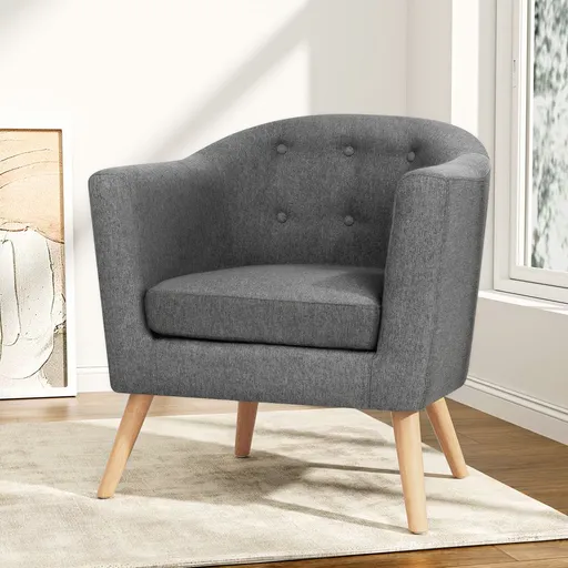 Artiss Armchair Tub Chair Grey Adora