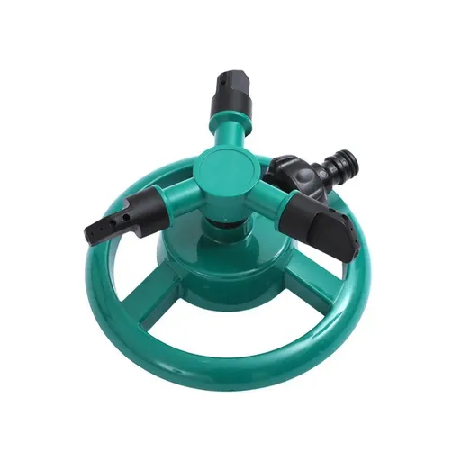 Small Disc Sprinkler 360 Degree Rotating Garden Sprayer Three Prong Spray Water - Green
