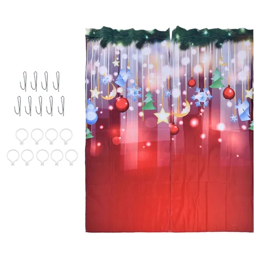 3D Digital Printing Christmas Curtain Individuality Creativity Blackout Curtain for Christmas Decoration170x 200cm