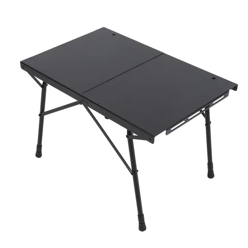 Camping Folding Table Professional Adjustable Height Aluminum Alloy Camping Side Table for Outdoor Hiking Picnics BBQ Cooking Black