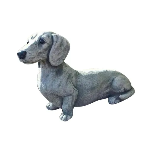 Concrete Dachshund Statue – Outdoor Pet Memorial Sculpture for Garden, Yard or Porch – Heavy Duty Dog Lover Gift & Weatherproof Animal Figure Decor