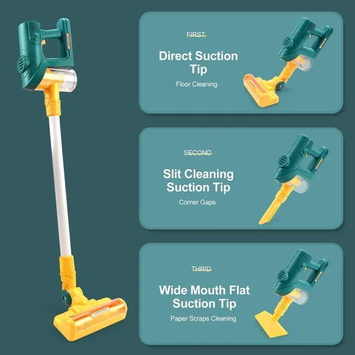 Kids Vacuum, 3-in-1 Kids Vacuum That Really Works, Working Toddler Vacuum Cleaner with Real Suction, for Realistic Play
