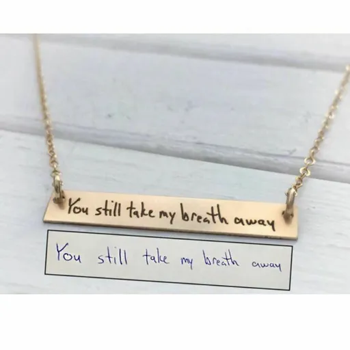 House Of Dasein Personalized Bar Necklace Stainless Steel Engraved Name Pendant Jewellery Bdsm - Rose Gold