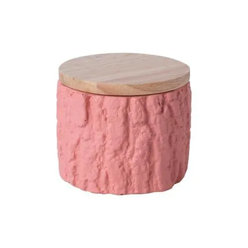 Wood Grain Pet Ashes & Fur Urn, Cat Memorial Gift, Pet Loss Condolence Keepsake, Suitable for Cat Owners to Commemorate Deceased Cats - Pink - Size 8*7cm