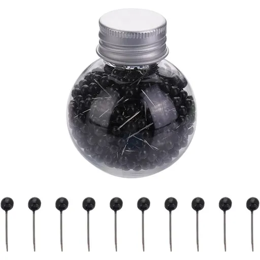 Sewing Pins Straight Pin 0.63in Small Straight Sewing Pins with 4mm Ball Head Black