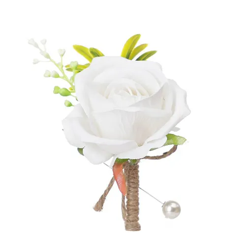 Brooch Flower Bridegroom Groom Men's Boutineer with Faux Pearl, Wedding Flowers Accessories Wedding Flowers （2pcs）