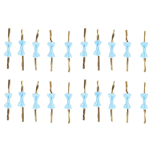 20pcs Bow Knot Twist Ties Biscuits Cookies DIY Baking Bag Ties for Gift Wrapping Weddings PartiesBlue