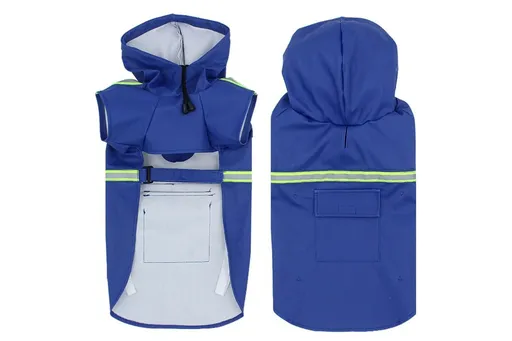 Pet Raincoat Outdoor Waterproof Dog Poncho for Small and Medium Dogs - Blue