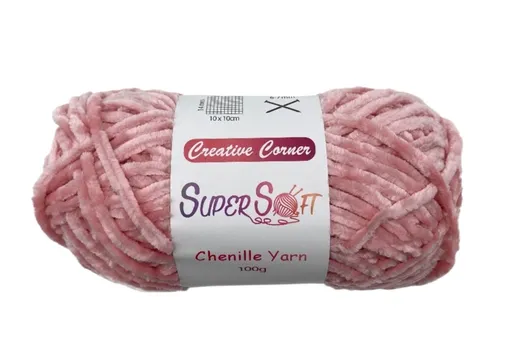 Knitting and Crochet Yarn Super Soft Chenille 100G Pink 12 Piece