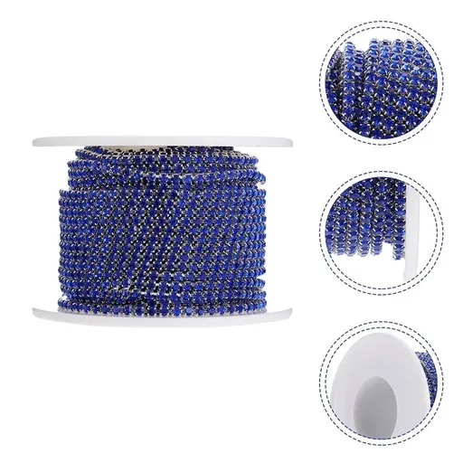 Chic Rhinestone Chain Dark Blue for DIY Garments and Accessories