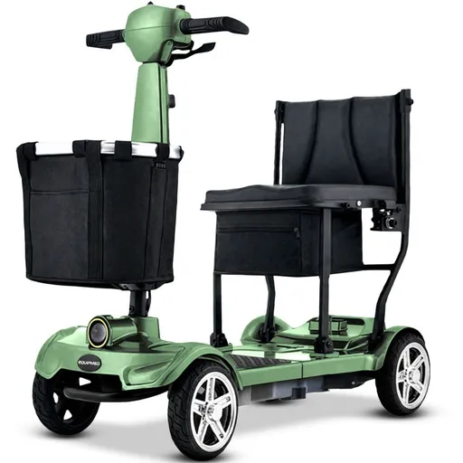 EQUIPMED SmartPacer+ Ultra-Lightweight Mobility Scooter w/ Li-ion Battery, Only 19kg, Foldable, Airline Approved, 120kg Capacity, Green