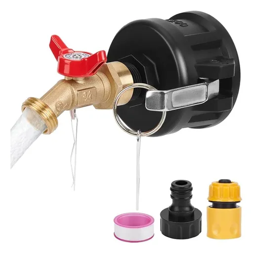 IBC Tote Adapter,2 Inch Cam Lock for 275-330 Gallon IBC Tote Tank,IBC Tote to Garden Hose Adapter with Brass Hose Faucet