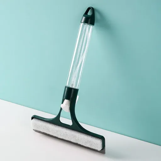 3-in-1 Spray Squeegee, Household Cleaner with Built-in Spray Bottle, Silicone Water Wiper—Dark Green