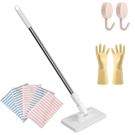 Convenient Cloth Changing Mini Mop, 39In Retractable Gap Flat Mops with Locking Head & Cloths, Locking Handle for Gaps & Multi-Surface