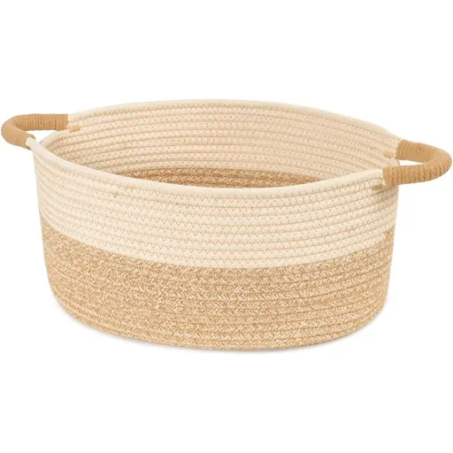 Medium Rope Basket with Handles, Medium Storage Basket, Home Decor Organizer for Towels,toys, Books & Magazines