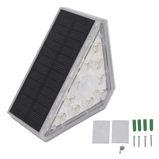 2 Set Solar Stair Lights 9 LEDs IP68 Waterproof Inductive Solar Step Lights for Yard Patio Garden Walkways Deck