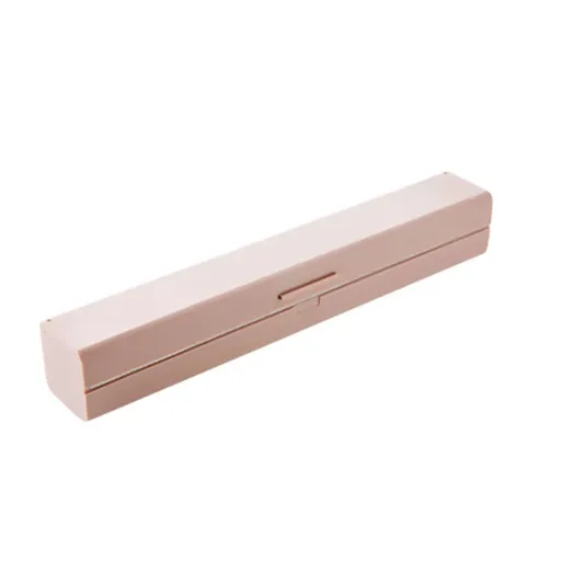 Plastic Food Wrap Dispenser Cutter Foil Cling Film Storage Holder Box Kitchen - Pink