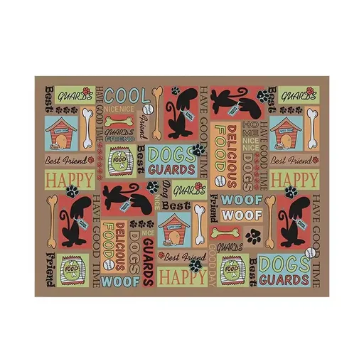 Waterproof Pet Floor Mat Carpet For Dog Cage Feeding Area Anti Slip Washable - Dog-Brown