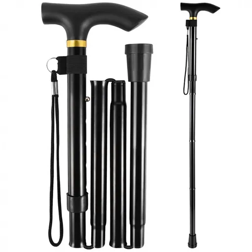 Crutch, Walking stick for the elderly, Adjustable and foldable, Walking stick, Nordic style, for Home, Travel and Daily Use, 84-93 cm