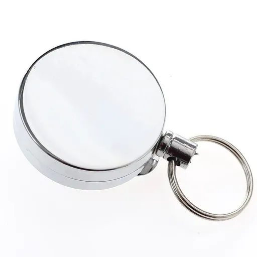 2 Pack Heavy Duty Retractable Badge Reels Metal Retractable Badge Holder with Carabiner, Keychain, Belt Clip