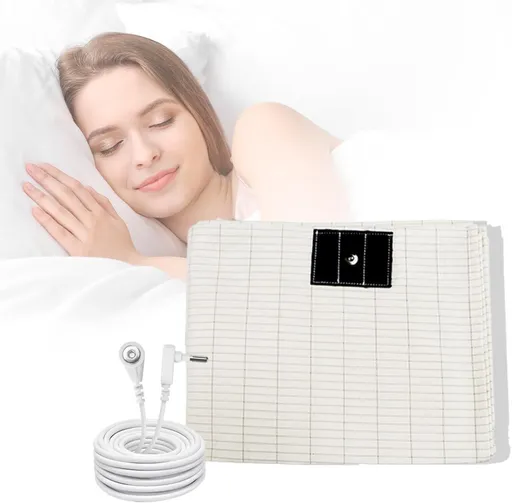 Grounding Flat Sheet, Bed Earthing Flat Sheet AU Plug Grounding Connection Cord Conductive Mat (White, Flat Sheets-(90x230cm))
