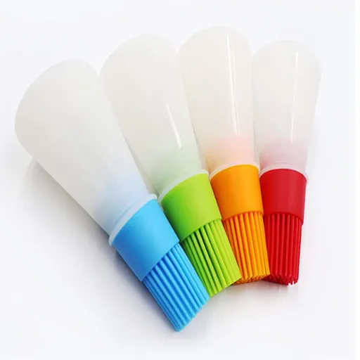Oil and Vinegar Dispenser Set Multi-function Silicone Bottles with Brushes 60ml 4 Piece Assorted Colours