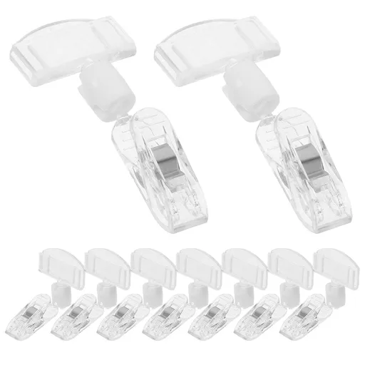 16 Pcs Name Tag Clips for Badges Holder with Display Transparent