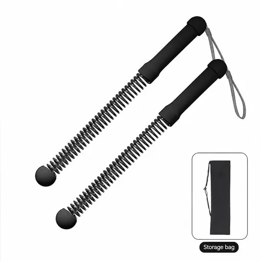 Cordless Spring Battle Rope, 3.42 Lbs A Pair, 17.32in Black, Indoor & Outdoor Fitness Training Rope, Arm & Muscle Workout Equipment, With Storage Bag, Great Home Workout Gift