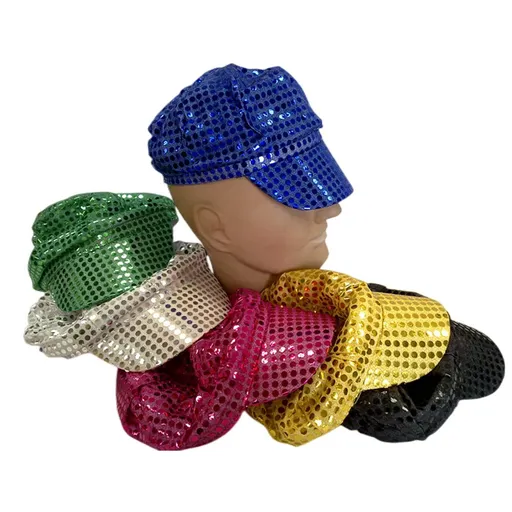 Party Caps with sequins assorted colours - Purple