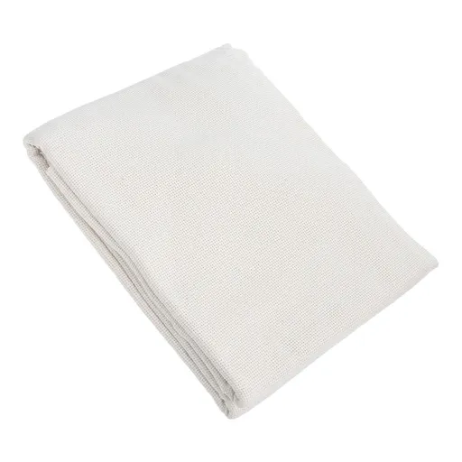 Beige Embroidered Linen Fabric for Sewing, Crafts, Projects, Reusable Material for Home Decor and Handmade Creations