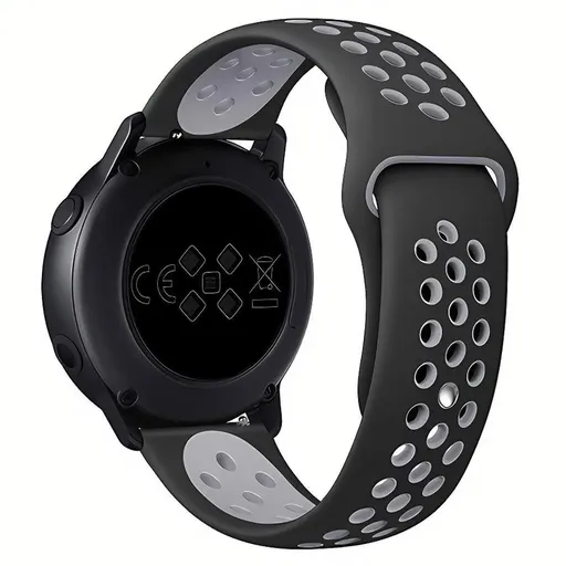 22mm 20mm Silicone Sports Watch Band for Samsung Huawei Huami Two-Tone Strap - 20mm-Grey