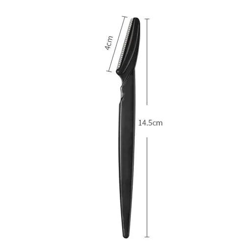 12 Pack Black Eyebrow Razor Trimmer - Stainless Steel Blade with Safety Guard - Non-Slip Ergonomic Handle for Precise Shaping, Face & Body Hair Removal, Travel Friendly Beauty Tool with Protective Cap