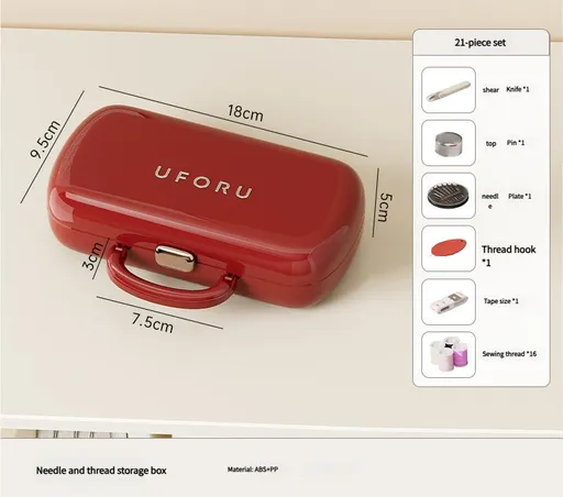 Complete Sewing Kit - Portable with Organized Compartments(red)