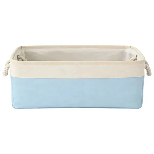 Fabric Storage Basket with Reinforced Handles, Closet Wardrobe Organiser for Clothes Shelves, 36.0 x 16.0 x 26.0 cm, Light Blue