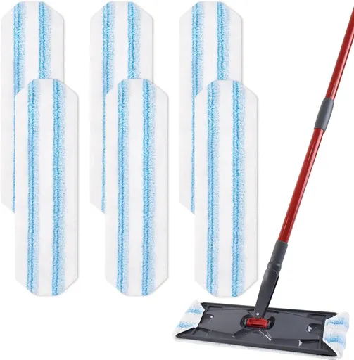 6-piece replacement mop pad set suitable for O Cedar H2prO mop system, suitable for Vileda H2PrO Flat Mop Refill Kit - mop head replacement - replacement mop pads - machine washable, reusable, easy to install, for all hard floors