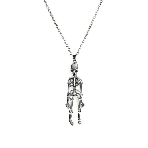2pcs，Retro Skeleton Ghost Magnetic Necklaces Halloween Necklace For Best Friend Couples Hold Hands Skull Necklaces