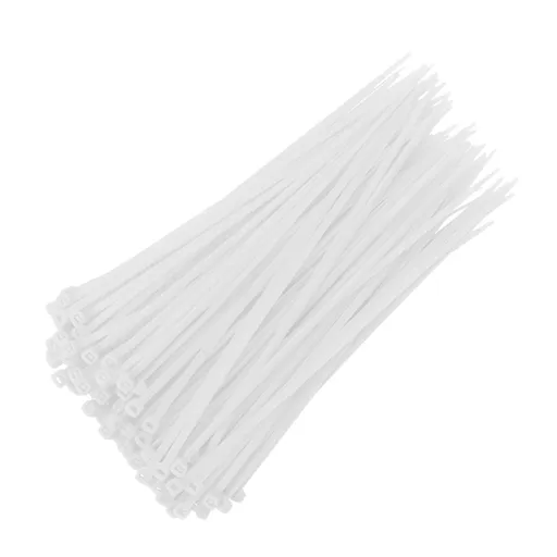 100 Pack White Nylon Cable Zip Ties, Heavy Duty Self Locking UV Resistant Fasteners for Cables Home Garden and Bundling, 6 in