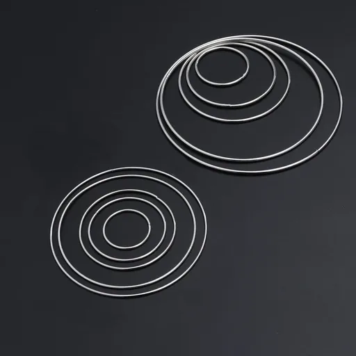 Rings Metal Simple Metal Ring 10Pcs Silver for Decorative Art