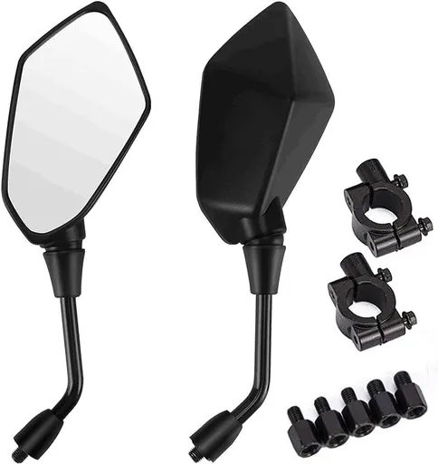 Universal Rearview Mirrors for Motorcycle - Side Mirror - Mirror, ABS + Steel material, direct exterior replacement