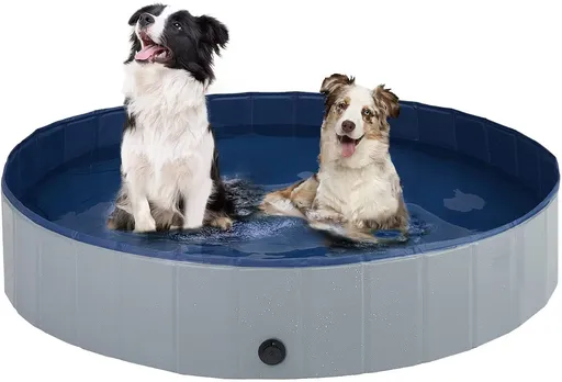 Foldable Dog Pet Pool Bathtub, Gray, M