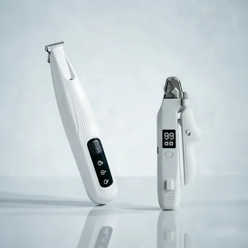 2 in 1 Pet Nail Clipper and Paw Trimmer Set USB Rechargeable Dog Cat Grooming Kit with LED Display Low Noise Nail Grinder and Foot Hair Clipper