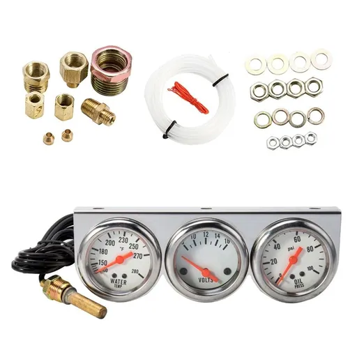 Triple Gauge Kit Oil Volt Water Gauge 3 in 1 Car Meter Auto Gauge Temp Gauge Temperature Oil Pressure Gauge Sensor