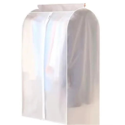 1 Piece Dustproof Garment Cover with Zip Closure for Hanging Clothes, Suits, Dresses and Wardrobe Rail Storage, White