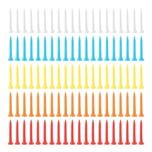 100 pcs Golf Tees 54 mm Plastic Mixed Color