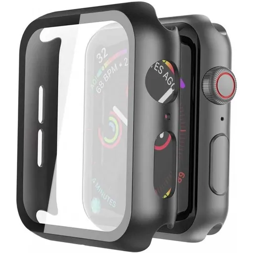 Compatible with Apple Watch 40mm Shockproof Case and 9H Tempered Glass 2-Pack Rose Gold