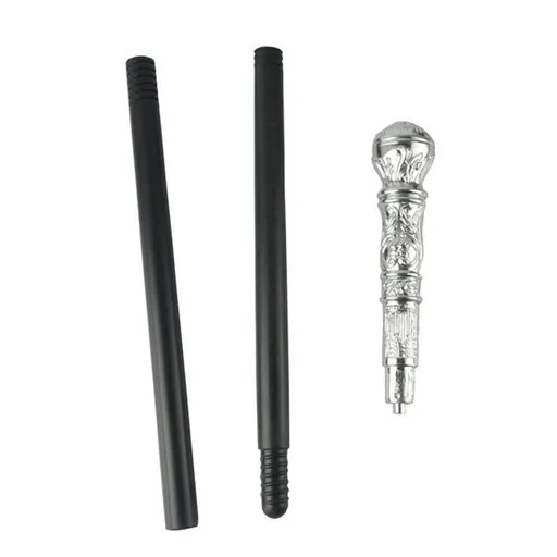 Mystical Pharaoh Accessory Ancient Egyptian Style Staff Scepter Costume Accessory Prop for Halloween Dress Up Parties Silver Round Head